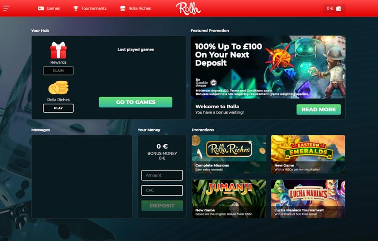 mais recente bónus de boas-vindas no WinRolla Casino