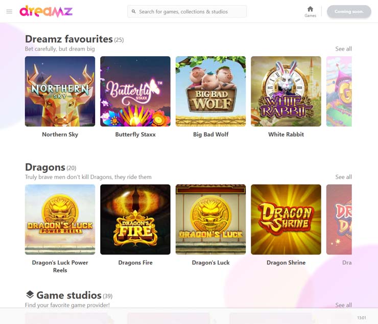 Dreamz Casino Review | 100 Free Spins + Double First Deposit