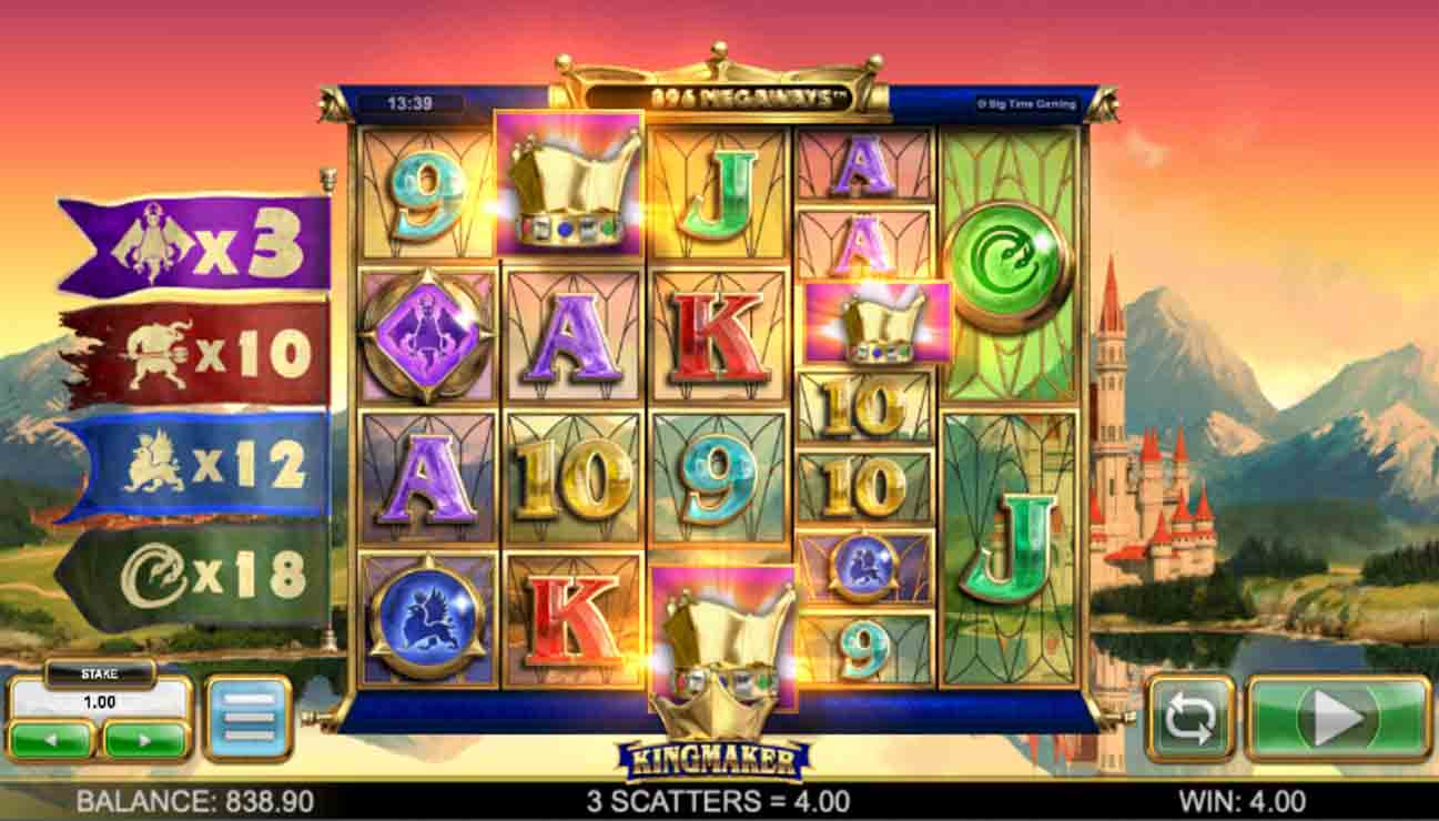 Kingmaker MegaWays Free Spins bonus trigger.